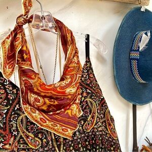 Enchanting Gypsy vibe boho satin scarf/wrap southwestern equestrian vibe